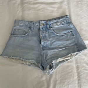 Zara Hugh Waisted Denim Shorts